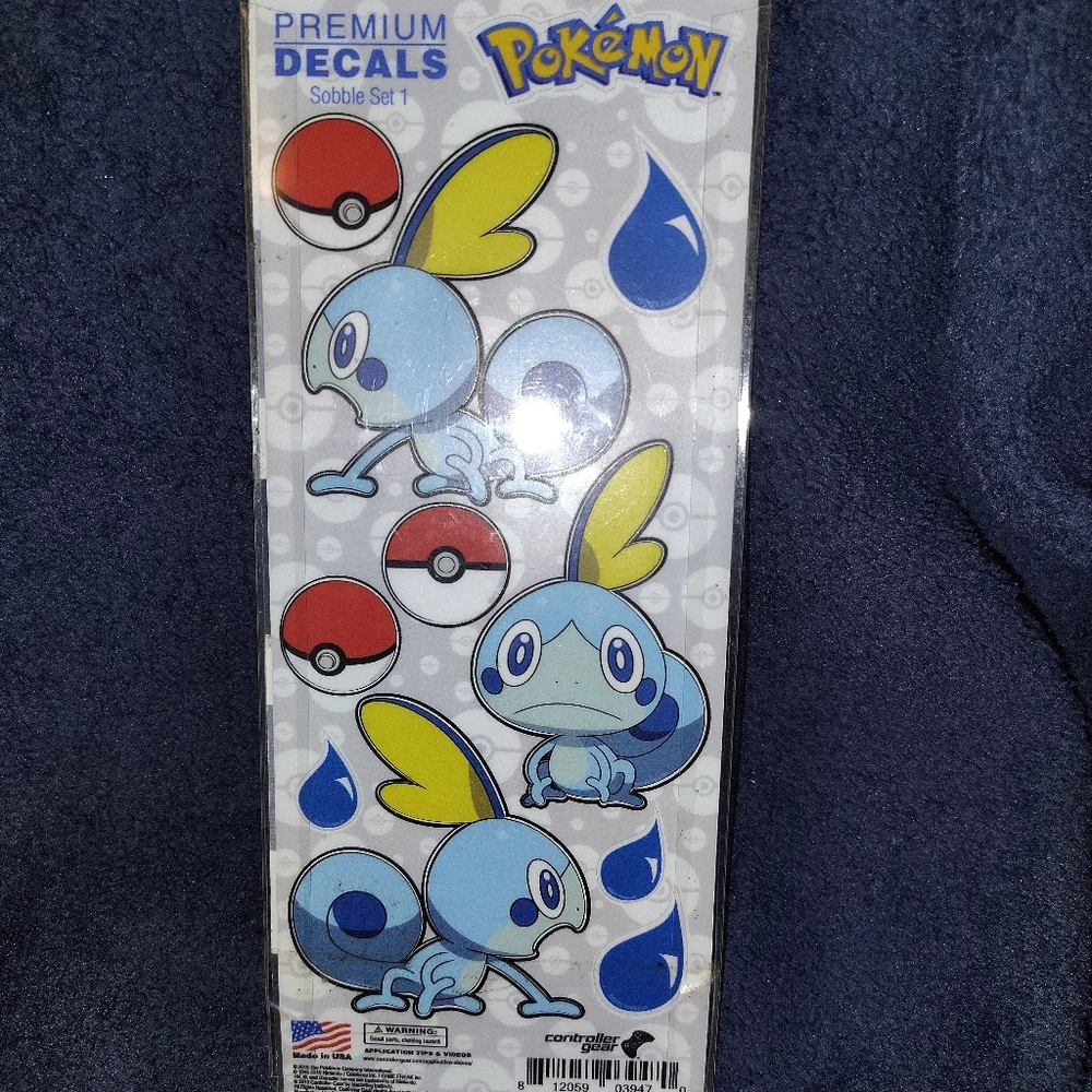 NWT Pokemon Tech Decal Pack Sobble Controller Gear